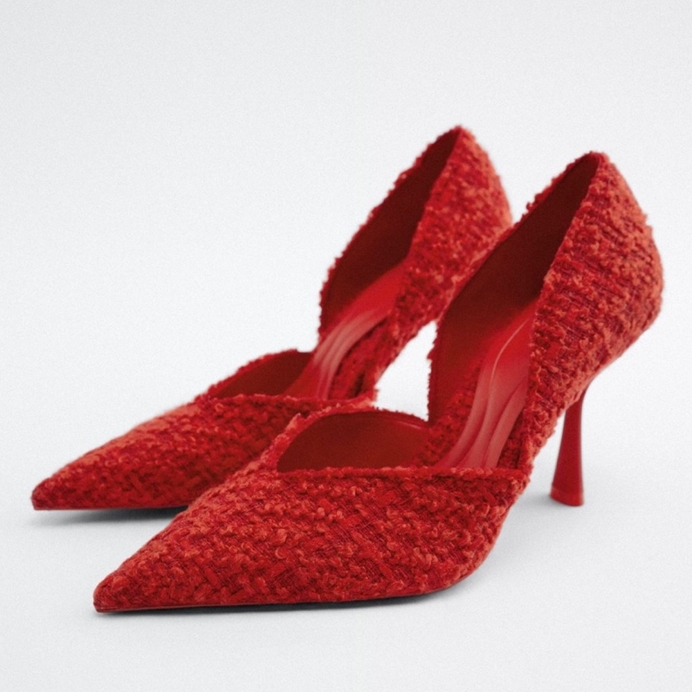 ZARA high heeled fabric shoes